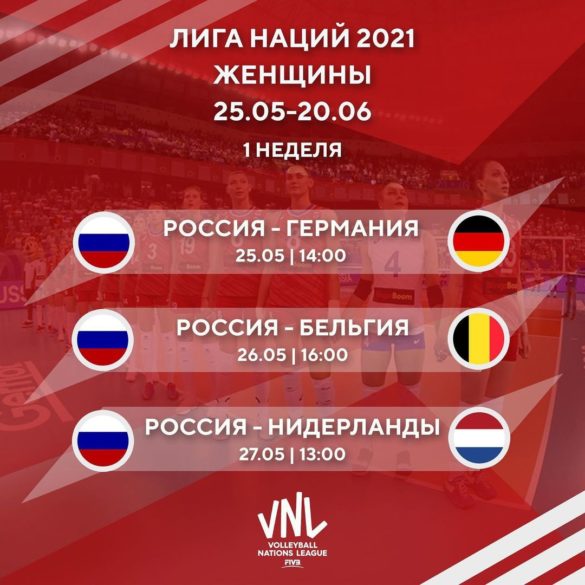 Лига Наций-2021. Расписание для сборной России.